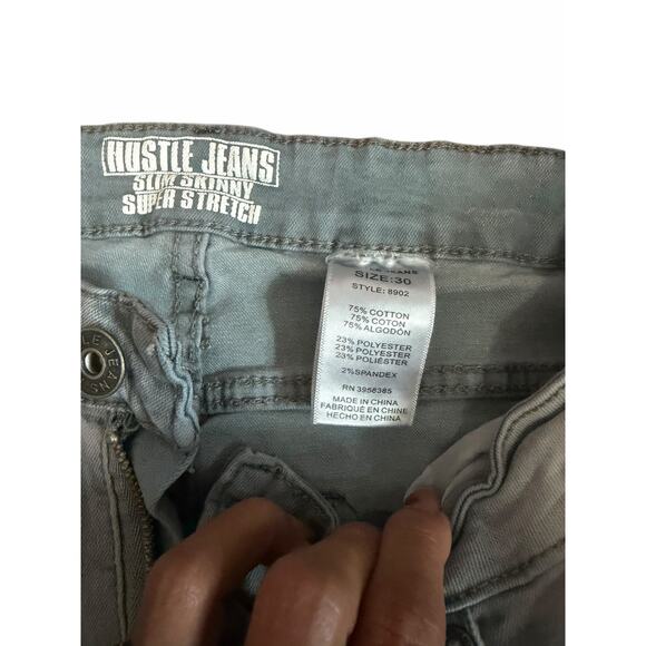Hustle Jeans Slim Skinny Paint Splatter Light Wash Distressed Denim Men 30 Y2K - Picture 5 of 5